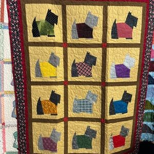 Scottish Terriers in Coats Patchwork Lap/Throw Quilt